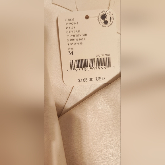 NWT Free People Alexis Vegan Leather Jacket white medium - Picture 10 of 14